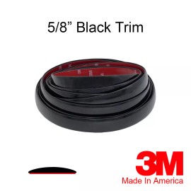 Brickyard Automotive 5/8" X 15 ft BLACK TRIM Exterior Body Side Door Rocker Mirror Wheel Well Molding