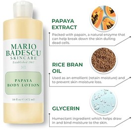 Mario Badescu Papaya Loción Corporal Mujeres Hombres Hidratante Rejuvenecedor Suavizante Piel Glicerina Todo Tipo 1177