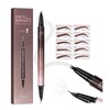 Pudaier 2-in-1 Curved Eyebrow Pen & Eyeliner with 10Pcs Brow