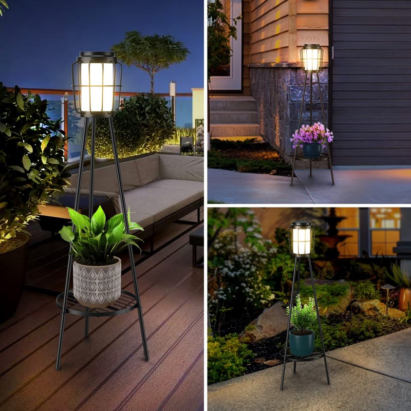 MXwcy 2 Pack Solar Lights Outdoor with Plant Stands -