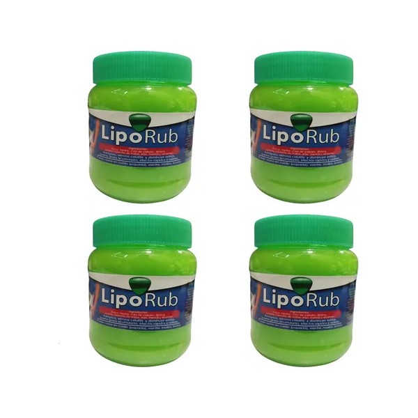 4 Piezas Gel Reductor Lipo Rub Quema Grasa Quita Estrías