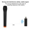 Black ABS Plastic Professional Universal Handheld VHF Wireless Microphone USB