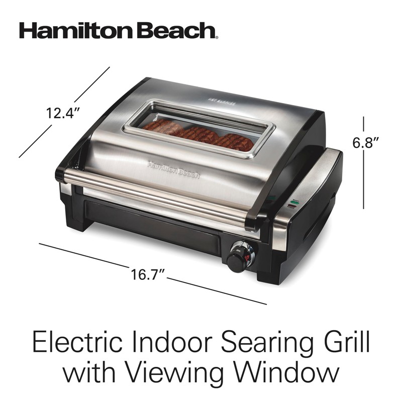 Hamilton Beach Electric Indoor Searing Grill with Viewing Window &