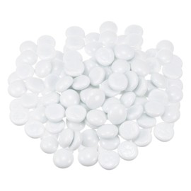uxcell Fire Glass Beads for Fire Pits, Glass Marbles Gravel Pebbles Vase Fillers for Fish Tank Aquarium Decoration,17-19mm(2/3"-3/4"), 500g/1.1lbs, White