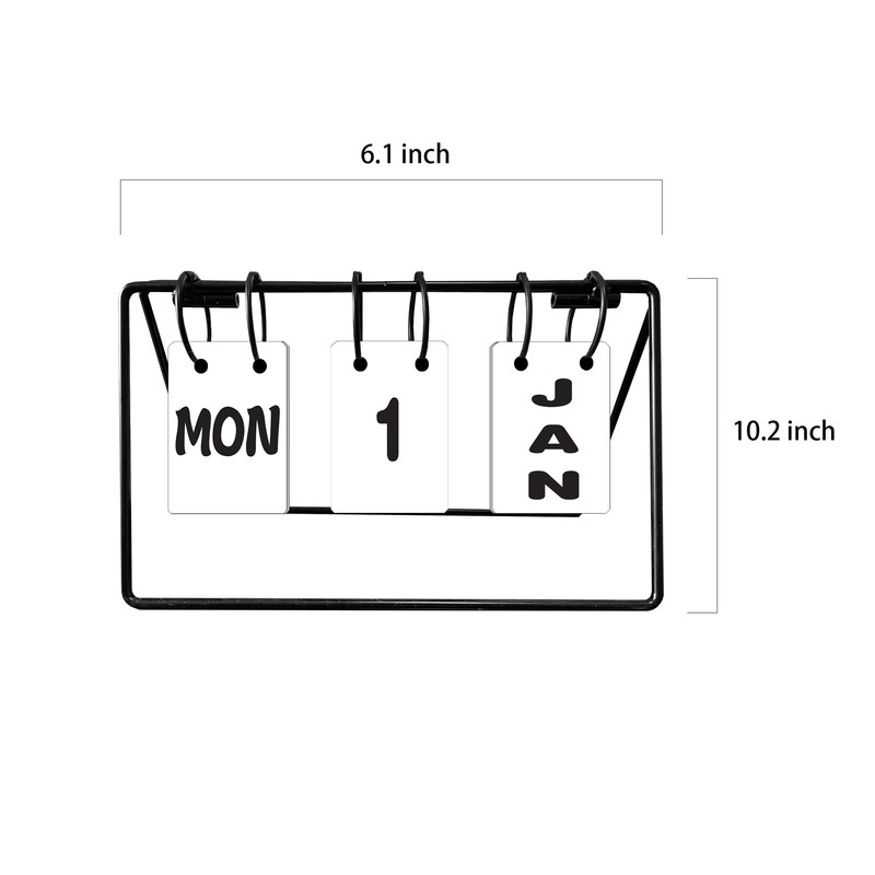 Foldable & Reusable Metal Flip Calendar - Large Display Daily