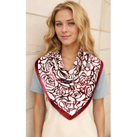 vabovin Head Scarf for Women Like Silk Scarf Printed Square Bandanas Hair Scarf 35 Inches