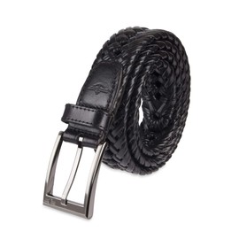Dockers Men's Leather Braided Casual and Dress Belt,Black,32