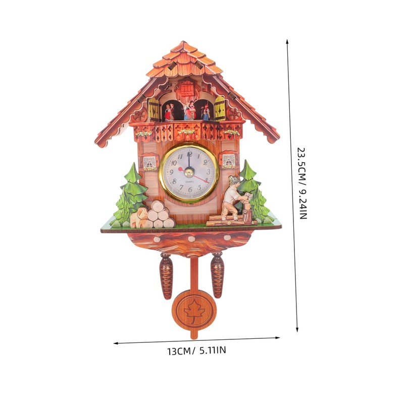 Levemolo Wall Hanging Cuckoo Clock Modern Silent for Home Office