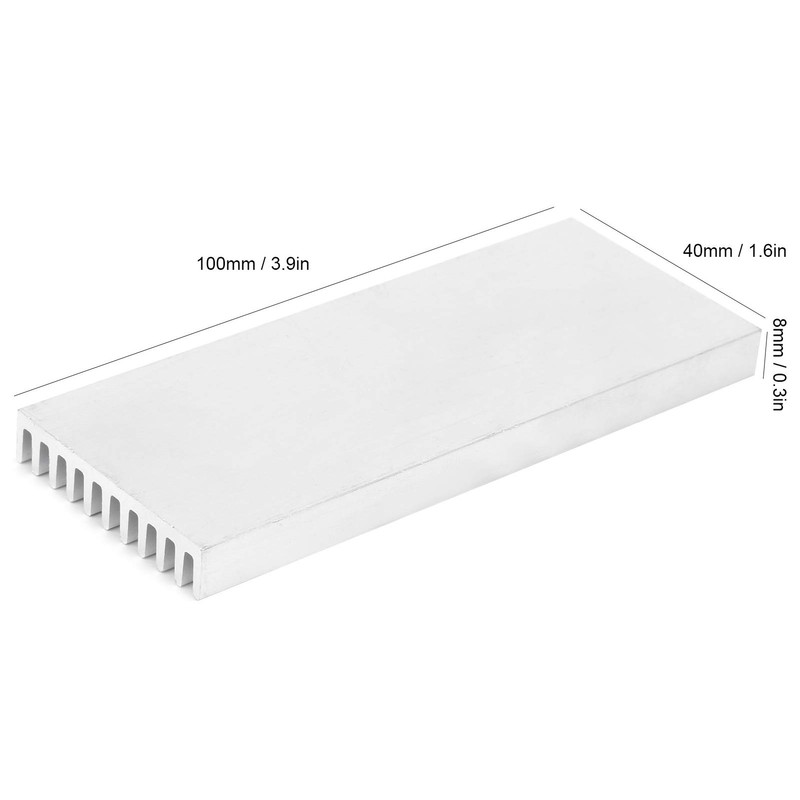 10pcs Aluminium Heatsink, 40 x 8 x 100 mm Radiator