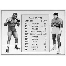 OMG Printing Clay Vs Liston Tale Of The Tape Boxing Promo Poster/Print/Picture Satin Photo Paper - A1-841mm x 594mm