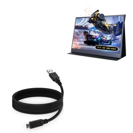 BoxWave Cable Compatible with BEDAIL Gaming Portable Monitor (17.3 in) - DirectSync - USB 3.0 A to USB 3.1 Type C, USB C Charge and Sync Cable - 6ft - Black