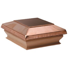 Woodway Copper Flat Top Post Cap, fits 3.5" Post, with Premium Western Cedar Trim, 1PC