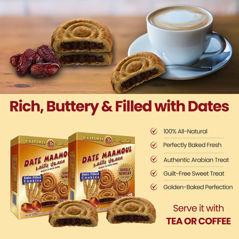Maamoul Date Filled Cookies - 100% All Natural Made -