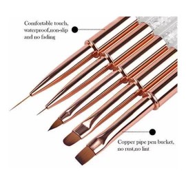 Ycyan Set Pinceles Uñas 5pcs Rhinestone Gel Uv Liner Manicura