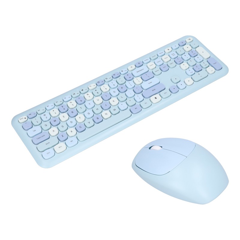 Keyboard Mouse Combo 2.4G Retro Multi Color Mute Cover Wireless