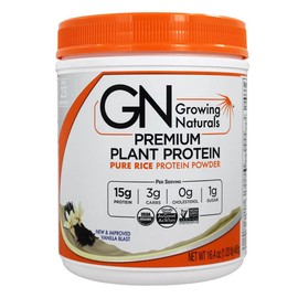 Growing Naturals: Organic Rice Protein Vanilla Power, 16.8 oz