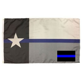 AES Wholesale Combo 3x5 Texas State Police Flag & Thin Blue Line Decal Sticker Fade Resistant Double Stitched Premium Quality