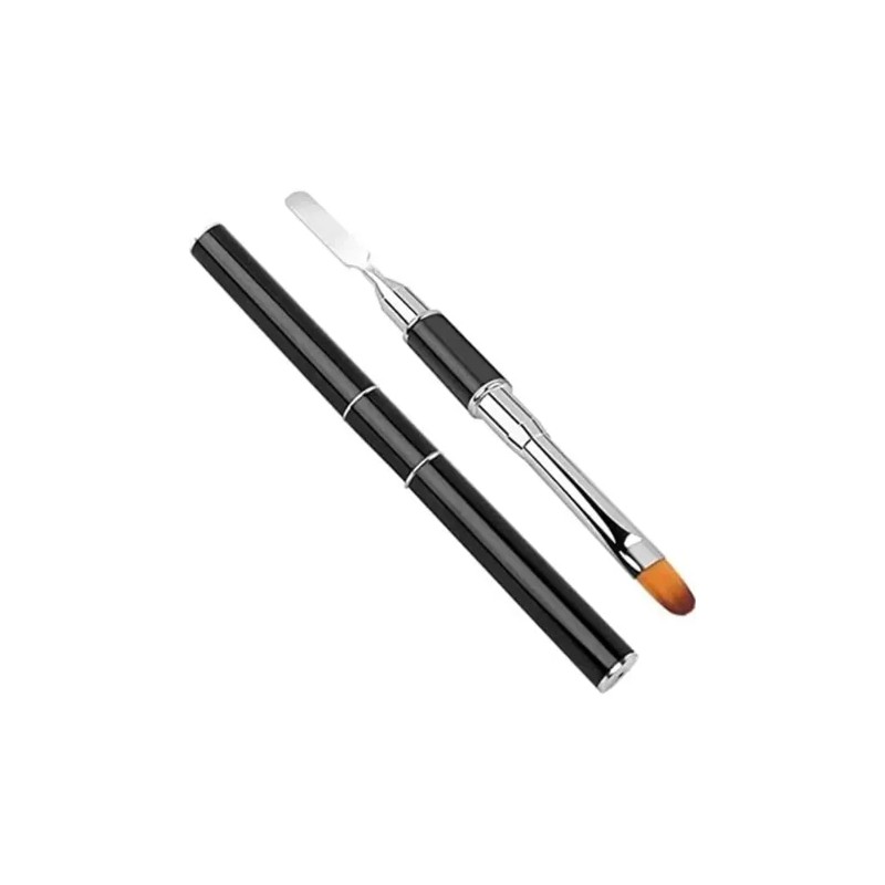 Pincel Para Uñas Polygelacrigel Doble Con Espátula 3 Pzas