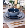 GBHOME Ceramic Dinnerware Sets, 12 Piece Embossed Elegant Stoneware Plates