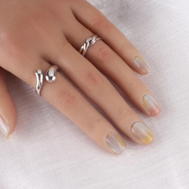 Handmade Nail Tips, Short, Square, Set of 10, Fashionable Cute Nail Tips, False Nails, Small Nails, Short Nail Art, S