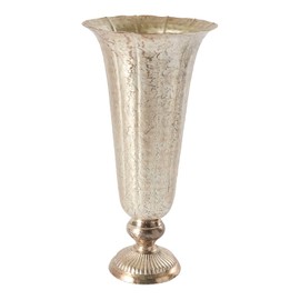 Distressed Champagne Metal Flute Vase | Champagne Flute Vase l Lita Metal Vase l Indoor and Outdoor Vase for Any Event Decoration (Champagne Flute (6.5"x 14") (72020.61)
