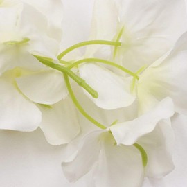 sheH 12pcs Artificial Fake Wisteria Vine Garland-GreenDec 3.6Ft/Piece Silk Wisteria Vine Ratta Hanging Flower for Home Garden Wedding Decor (White)