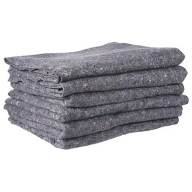 US Cargo Control Skin Moving Blankets - 80 Inches Long By 72 Inches Wide - Made With Recycled Cotton - Value Priced Single Use Blankets To Use For Moving - 6 Pack