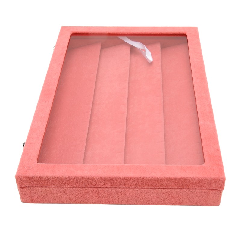 Pin Display Case Pink Large Elegant Solidwood Dustproof Glass Window