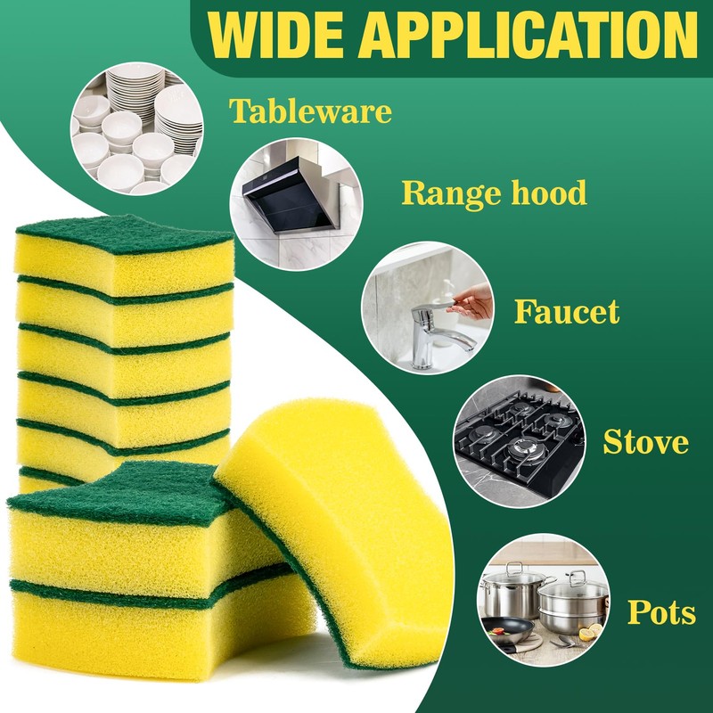 MAQIHAN 18PCS Heavy Duty Scrub Sponge - Dish Scrubber Sponge