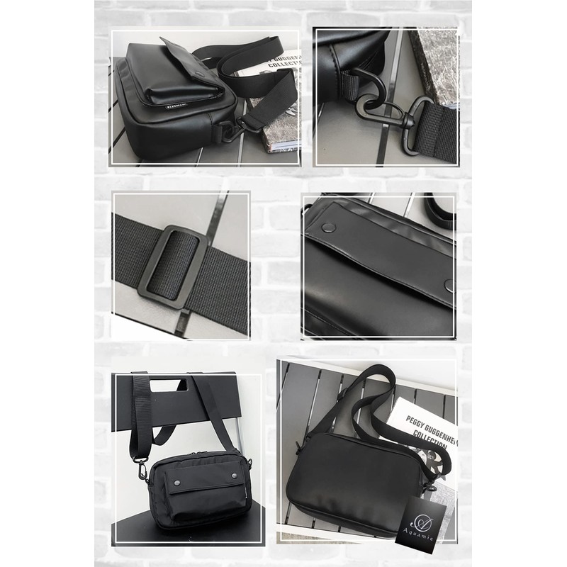 Aquamie Mini Shoulder Nylon Bag Crossbody Smartphone Pochette Sacoche Horizontal