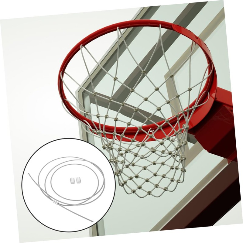 2pcs String Basketball Net, Silver Steel Wire, Ideal for Indoor/Outdoor