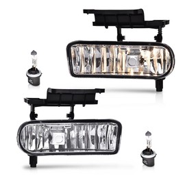 GRAND ORANGE Fog Lights Compatible with 1999-2002 Chevy Silverado 1500 2500 / Fit 2000-2006 Tahoe Suburban Clear lens Halogen GM2592113 GM2593113 10368476 10368477