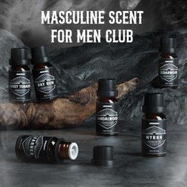 Gentlemen's Fragrance Oil Set, ARVIDSSON Masculine Essential Oils for Men, Manly Fragrance Oils for Candle Making, Sandalwood,Cedarwood, Leather, Sweet Tobacco, Bay Rum, Myrrh
