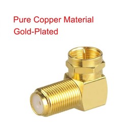 VCE 90 Degree Gold-Plated F Type Male to Female Right Angle Coax Connector - 10-Pack, Fits Tight Spaces