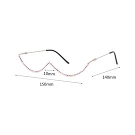 Naimo No Lens Sparkling Crystal Eyeglasses Diamond Decor Metal Half Frame Retro Sunglasses Women Glasses Without Lens