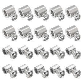 PATIKIL Wire Rope Clips, 20 Pcs Metal Cable Clamps Wire Lock Rope Fittings Clip with Screws for Cable, 2 Style C/D