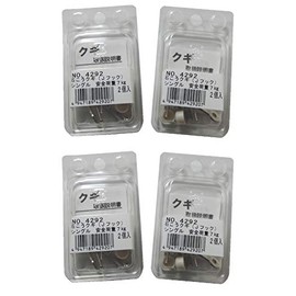Fukui Metal Crafts 4292 Gypsum Board Wood Wall Compatible Metal Fittings J Hook S (Single) (2 Pieces) x 4 Sets