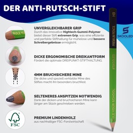 Skooled Premium Grip Pencil (6 Premium Pencils)