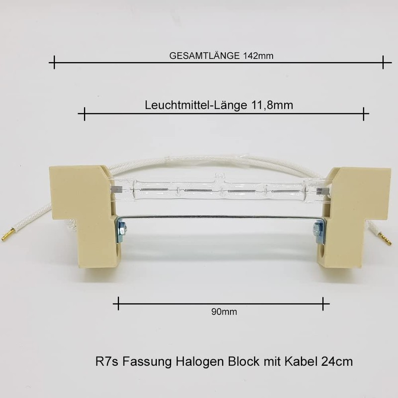 R7s Lamp Holder 142 mm Block for 118 mm LED