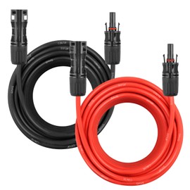 Solar Panel Extension Cable - 8AWG 50FT Solar Wire Cord 8 Gauge PV Wire with Female & Male Waterproof Connector for RV, Photovoltaic Systems, Home, Boat, Solar Panels, Car(50ft Red + 50ft Black)