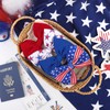 YanJie 4th of July Baby Girl Bows Blue American Patriotic