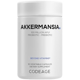 Codeage Suplemento simbiótico de Akkermansia - 100 millones de AFU Probiótico de Akkermansia y prebiótico de inulina de achicoria - Raíz de achicoria 