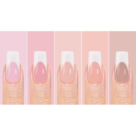 150Pcs White French Tips Press on Nails Long Square Glue on Nails with Designs 15Sizes Colored False Nails Reusable Summer Stick on Nails Glossy Skin Tones Fake Nail Kit for Women Girls Nail Art DIY