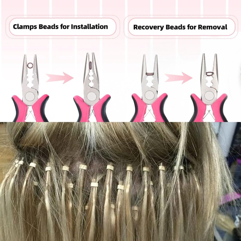 Hair Extension Pliers,Nano Beads Hair Extensions Kit,for Micro Nano Ring