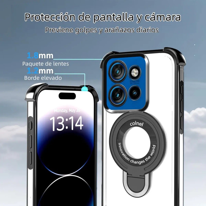 Funda Para Moto Edge 50 Neo Anti-caída Con Soporte De