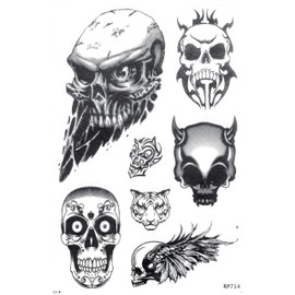 1 Sheet Skull Dead Sensemann Devil Sticker Motorsport Motocross Car Scooter Tuning Sticker Film 1 Sheet 270 mm x 180 mm Weatherproof or for Model Making