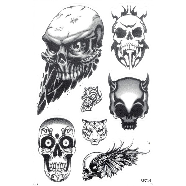 1 Sheet Skull Dead Sensemann Devil Sticker Motorsport Motocross Car