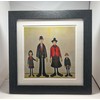 Greetingles Lowry-Style 12"/31cm Square Framed Print. Beautiful Black Ash Frame