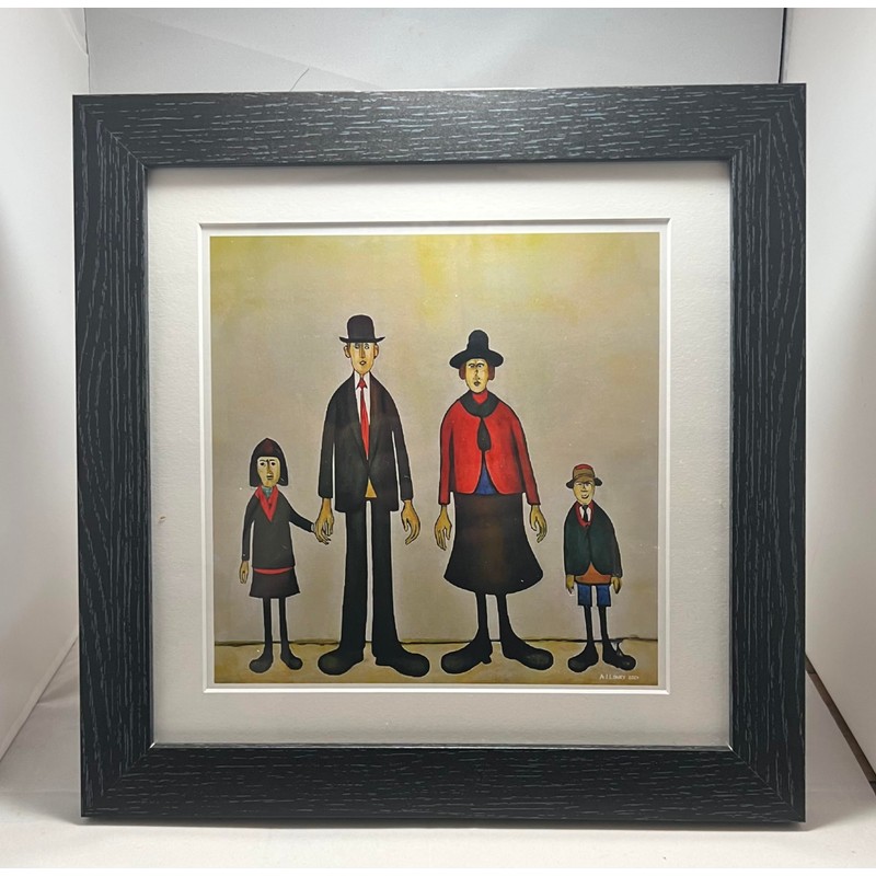 Greetingles Lowry-Style 12"/31cm Square Framed Print. Beautiful Black Ash Frame