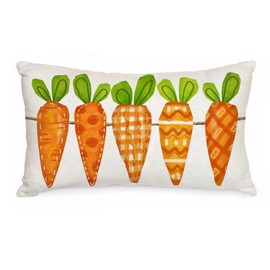 AACORS Easter Pillow Cover 12X20 Inch Five Watercolor Carrots Decorations Holiday Farmhouse Decorative Spring Pillow Case for Home Sofa Couch AA109-12